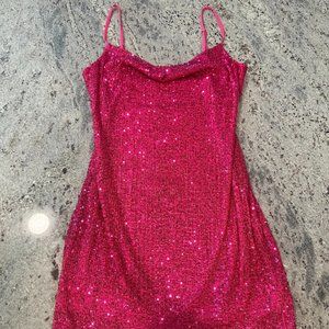 Steve Madden Pink Sequined Mini Dress - Size Small